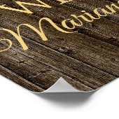 ひまわりのウェディングシャワーの木製ウェルカムサイン ポスター (角)