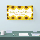 ひまわりのウェディングシャワーの背景　ボヘミアンフラワープロップ 横断幕 (トレードショー)