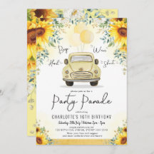 ひまわりのエレガントドライブ·スルーバースデーパーティー·パレード