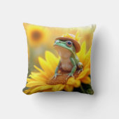 ひまわりのカエル クッション (正面)
