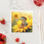 ひまわりのカエル スタンダードカクテルナプキン (インサイチュ)