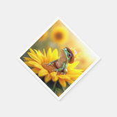 ひまわりのカエル スタンダードカクテルナプキン (角)