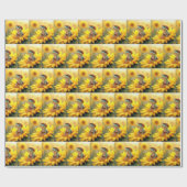 ひまわりのカエル ラッピングペーパー (フラット)