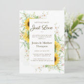 ひまわりのカジュアルな結婚式の挙式と披露宴 招待状 (スタンド正面)