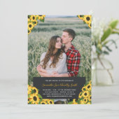 ひまわりのカスタム写真ウェディング 招待状 (スタンド正面)
