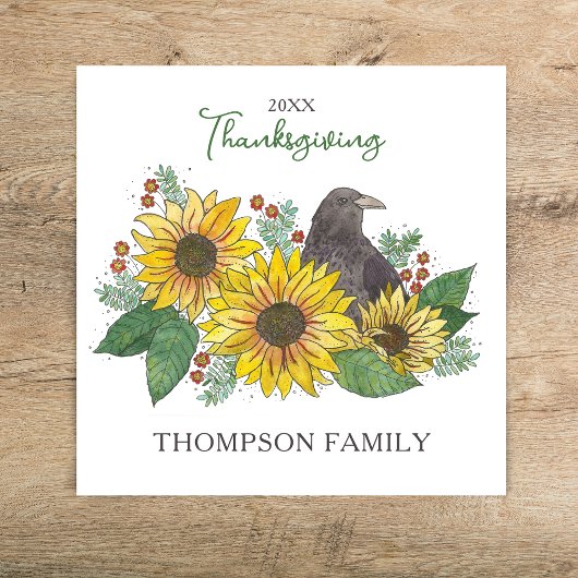 ひまわりのカラス(家族)