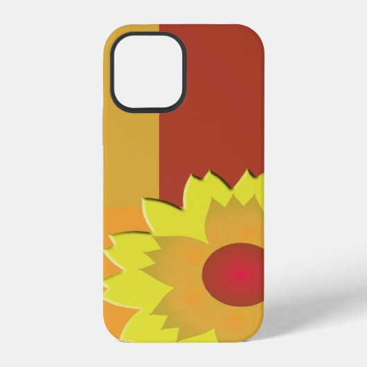 ひまわりのカラーブロック iPhoneケース (裏面)