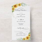 ひまわりのカントリーウェディング招待状を一つに オールインワン招待状 (内側)