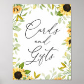 ひまわりのカードとギフトのサイン ポスター (正面)
