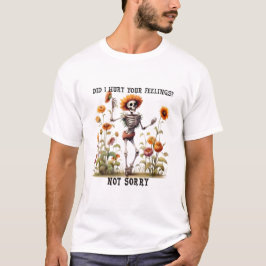 ひまわりのガイコツ謝罪しない引用 Tシャツ