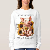 ひまわりのキュートな子豚 スウェットシャツ (正面)