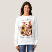 ひまわりのキュートな子豚 スウェットシャツ (正面フル)