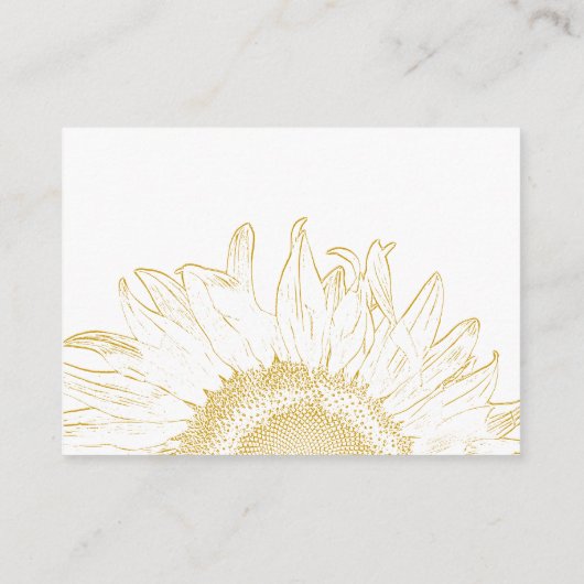 ひまわりのグラフィックウェディングの出欠確認カード エンクロージャーカード (裏面)