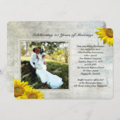 ひまわりのグレンジ写真 結婚誓約を更新 招待状 (正面/裏面)