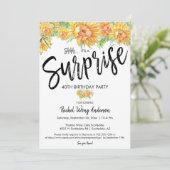 ひまわりのサプライズ誕生日退職パーティー 招待状 (スタンド正面)