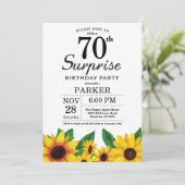 ひまわりのサプライズ 70歳の誕生日招待状 招待状 (スタンド正面)