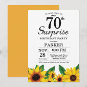 ひまわりのサプライズ 70歳の誕生日招待状 招待状 (正面/裏面)
