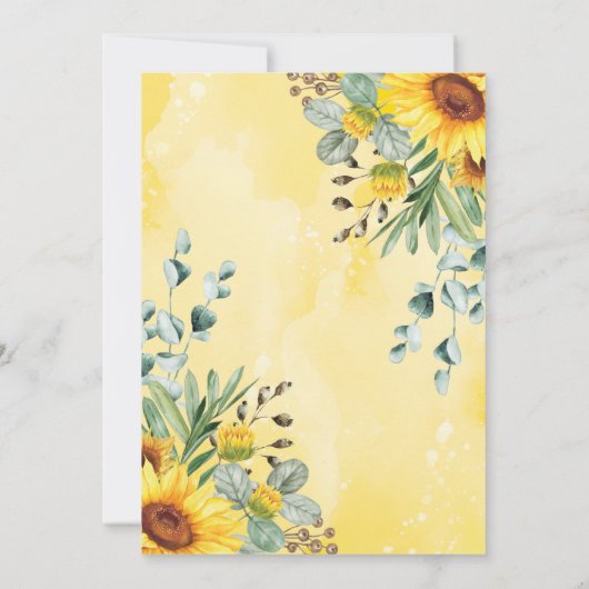 ひまわりのジャングルサファリ動物少女のベビーシャワー 招待状 (裏面)