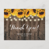 ひまわりのストリングライト カントリーウェディング 感謝 ポストカード (正面)