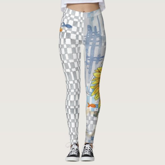 ひまわりのチェックレギンス レギンス (正面)