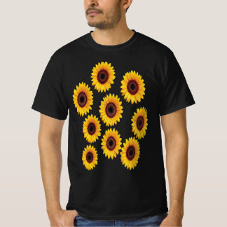 ひまわりのデザイン Tシャツ