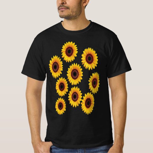 ひまわりのデザイン Tシャツ (正面)