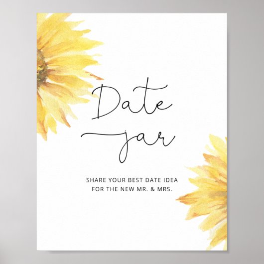 ひまわりのデート夜のアイデア。デートジャーブライダルゲーム ポスター (正面)
