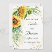 ひまわりのナチュラルウェディング・セーブ・ザ・デートカード セーブザデート (正面)