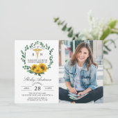 ひまわりのナース卒業式ピンニング写真 招待状 (スタンド正面)