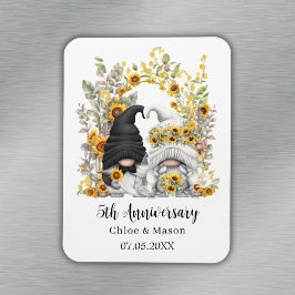 ひまわりのノームの結婚5周年記念カスタムデザイン マグネット