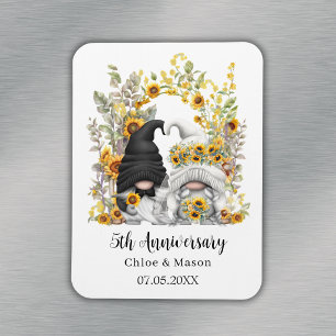 ひまわりのノームの結婚5周年記念カスタムデザイン マグネット
