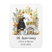 ひまわりのノームの結婚5周年記念カスタムデザイン マグネット (縦)