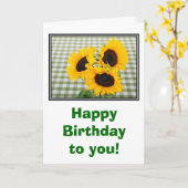 ひまわりのハッピーバースデー カード (黄色い花)