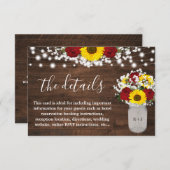 ひまわりのバラメイスンジャイルライツ結婚ズ詳細 エンクロージャーカード (正面/裏面)