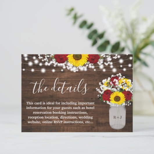 ひまわりのバラメイスンジャイルライツ結婚ズ詳細 エンクロージャーカード (スタンド正面)