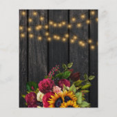 ひまわりのバラ素朴なブライダルシャワーの侵略 (裏面)