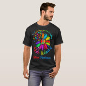 ひまわりのパズルは親切な自閉症意識ママSupp Tシャツ (正面フル)