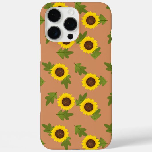 ひまわりのパターンデザイン - かわいいフラワーモダン Case-Mate iPhoneケース (裏面)