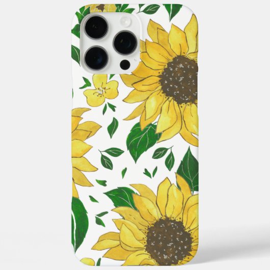 ひまわりのパターンデザイン 明るくて華やかな花柄 Case-Mate iPhoneケース (裏面)