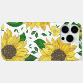 ひまわりのパターンデザイン 明るくて華やかな花柄 Case-Mate iPhoneケース (裏面 (横))