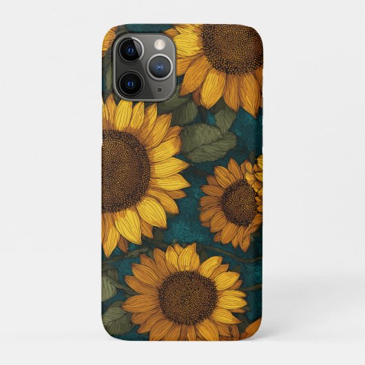 ひまわりのパターン - 夏の花柄 Case-Mate iPhoneケース (裏)