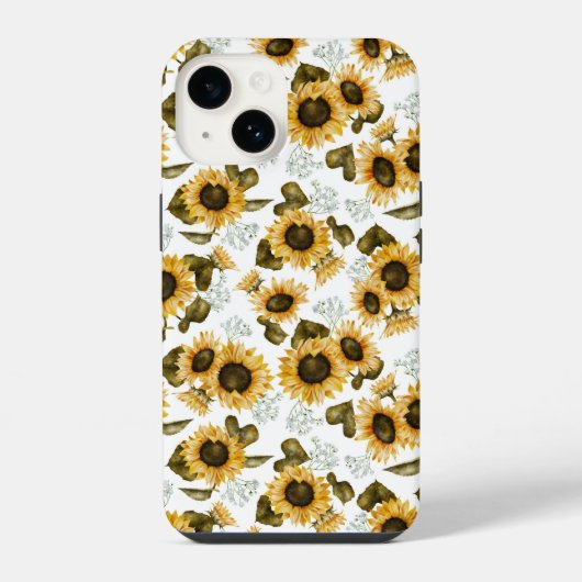 ひまわりのパターン iPhoneケース (裏面)