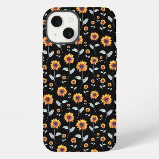 ひまわりのパターン iPhoneケース (裏面)