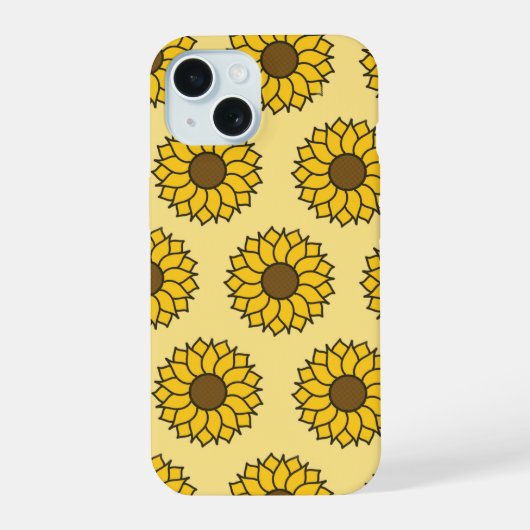 ひまわりのパターン iPhone 15ケース (裏面)