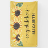 ひまわりのフローラおめでとう退職 横断幕 (縦)