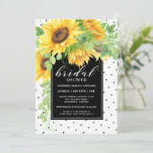 ひまわりのフローラと水玉模様ブライダルシャワー 招待状 (スタンド正面)
