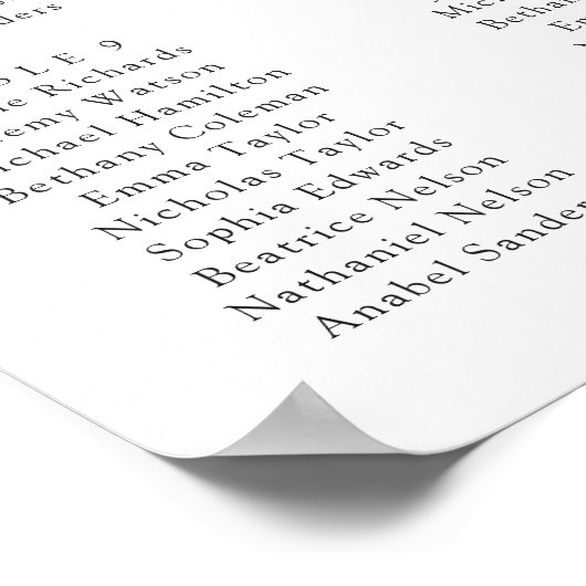 ひまわりのフローラネイビー結婚ブルーの座席表 ポスター (角)