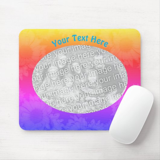 ひまわりのフローラパーソナライズされた写真 マウスパッド (マウス)