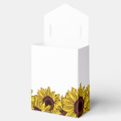 ひまわりのフローラパーソナライズされた結婚式の引き出物箱 フェイバーボックス (オープン)