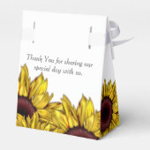 ひまわりのフローラパーソナライズされた結婚式の引き出物箱 フェイバーボックス (裏面サイド)